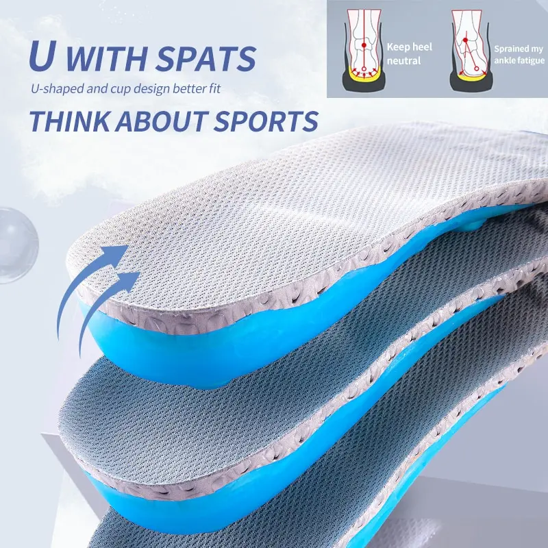 Premium Spring Silicone Gel Insoles Orthopedic Health Sole Pad For Shoes Insert Arch Support Pad For Plantar Fasciitis Feet Care