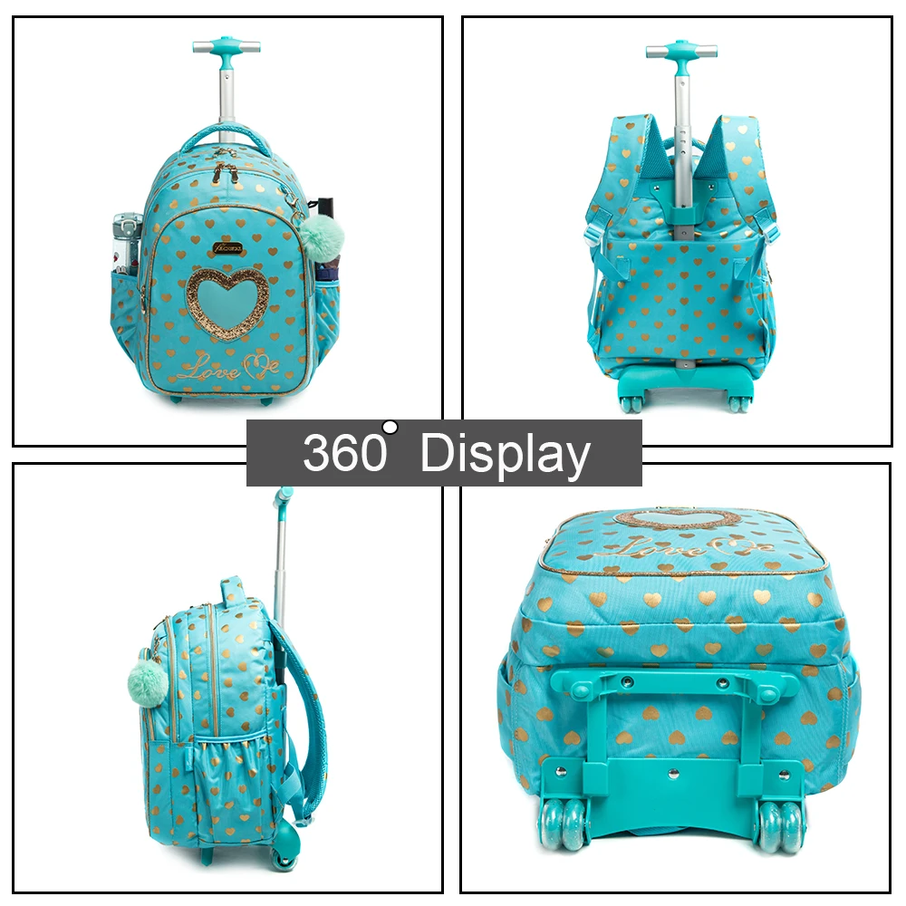 Children School Rolling Backpack Bag School Wheeled Backpack for Girls 2025 SchooTrolley Bag Wheels Kids new Travel Lage Trolley Bags