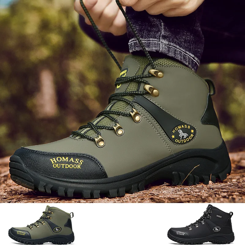 2023 new Hiking 2025 Boots Men Waterproof High Top Trekking Boots Leather Men Outdoor Boots For Men Big Size New Arrivals Outdoor Shoes