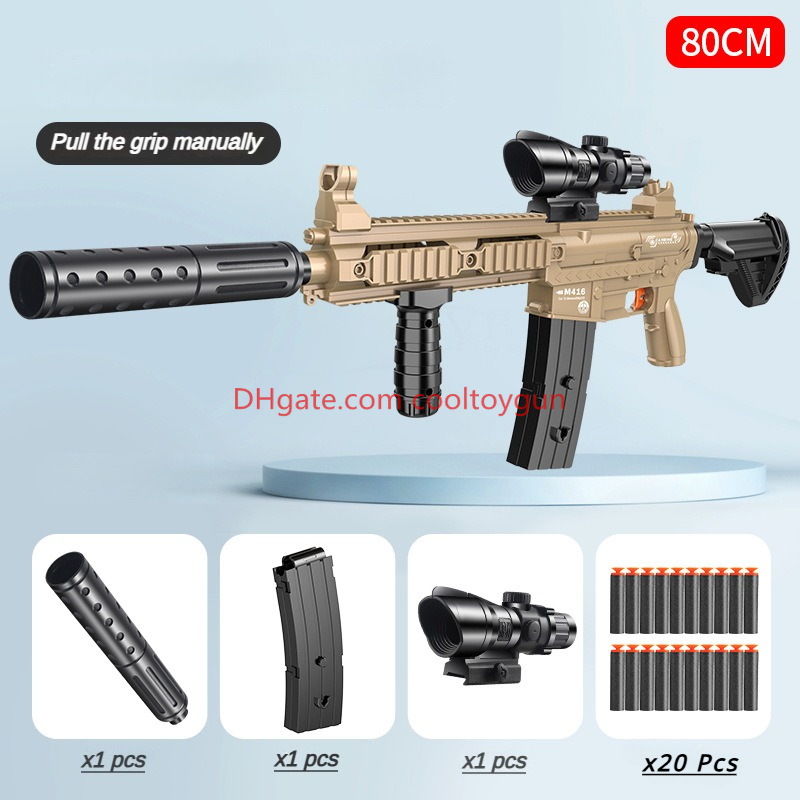 M416 Soft Bullets Toy Gun Manual Shell Ejected Launcher Outdoor Cs Pubg Game Prop Foam Dart Look Real Moive Prop Collection Birthday Gifts for Boys Fi