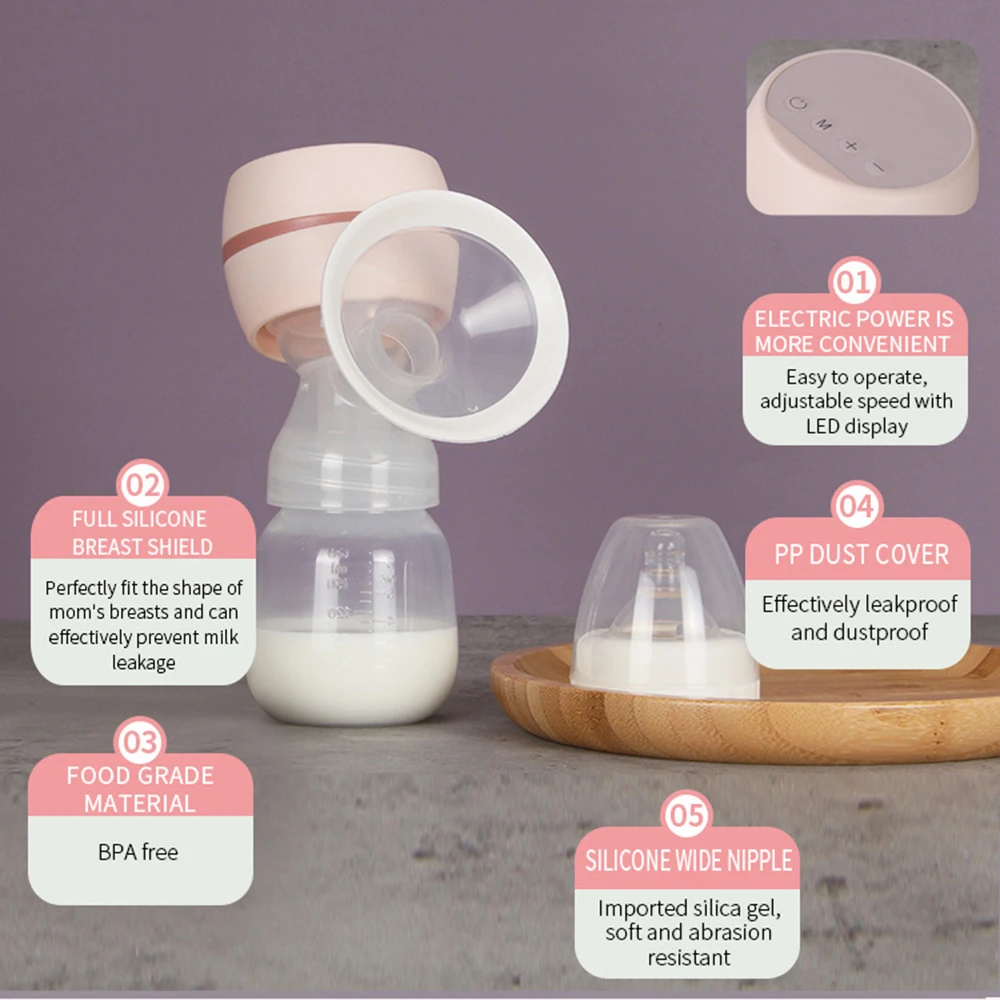 Electric Breast Pump Breast Pump with LED new Screen Milk Puller 2025 for Breastfeeding Low Noise with 180ml Milk Bottle BPA-free