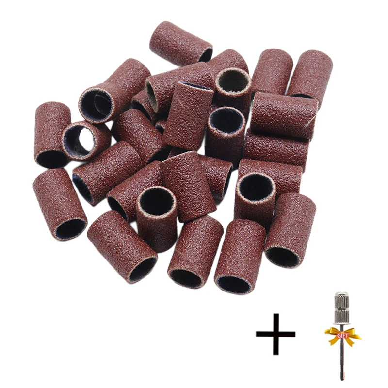 Brown 80 120 180 new 240 Grit 2025 Cutter Zebra Sanding Bands Nail Drill Bits Foot Care Polishing Manicure Gel PolishRemover Replacement