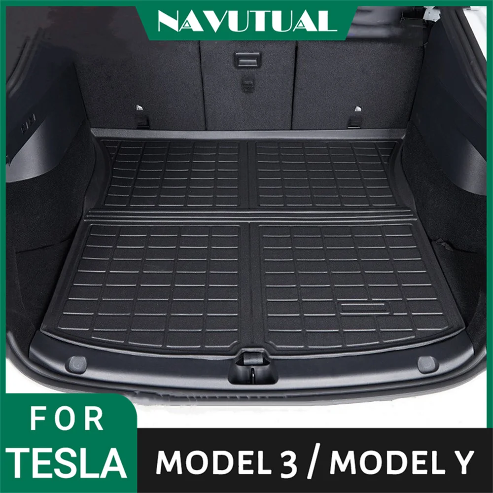 For Tesla Model Y Rear Seats Back Protector Anti-Kick Mats TPE Seat Cover & Trunk Mats Foot Pad Model 3 Y 2016-2023 Accessories