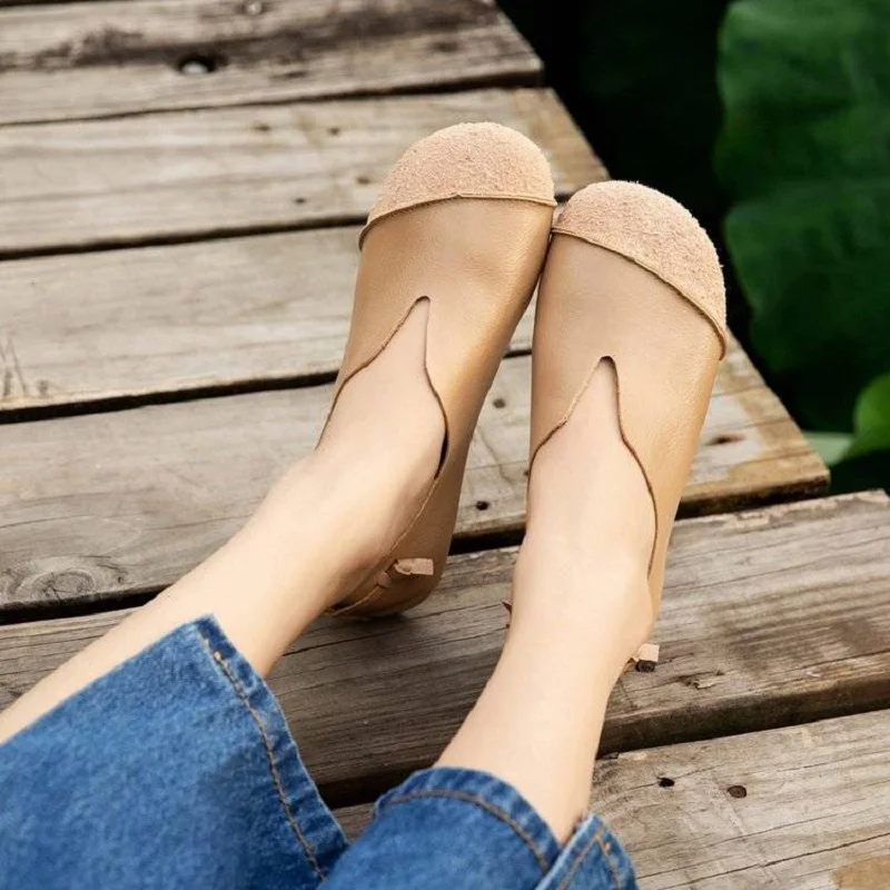 Designer V Neck Ballet Flats Woman Concise Flat Moccasin Shoes Women's Summer Plain Patches Loafers Ladies new Shallow 2025 Driving Shoes