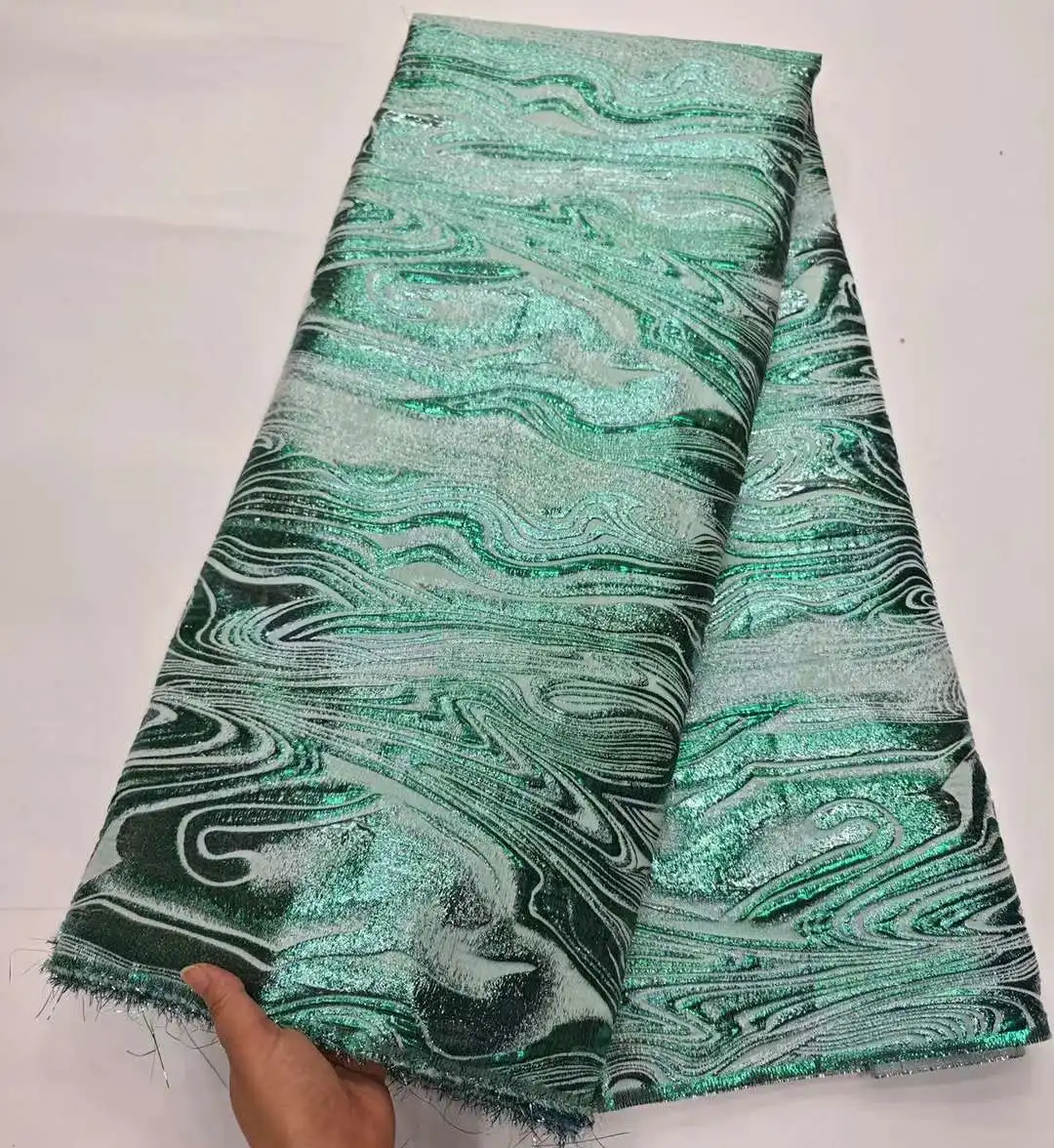 High Quality Brocade Fabric Jacquard 2024 Lace African Damask Fabric Material for Clothes Women 2025 Sewing Nigerian Fabric new 5 Yards