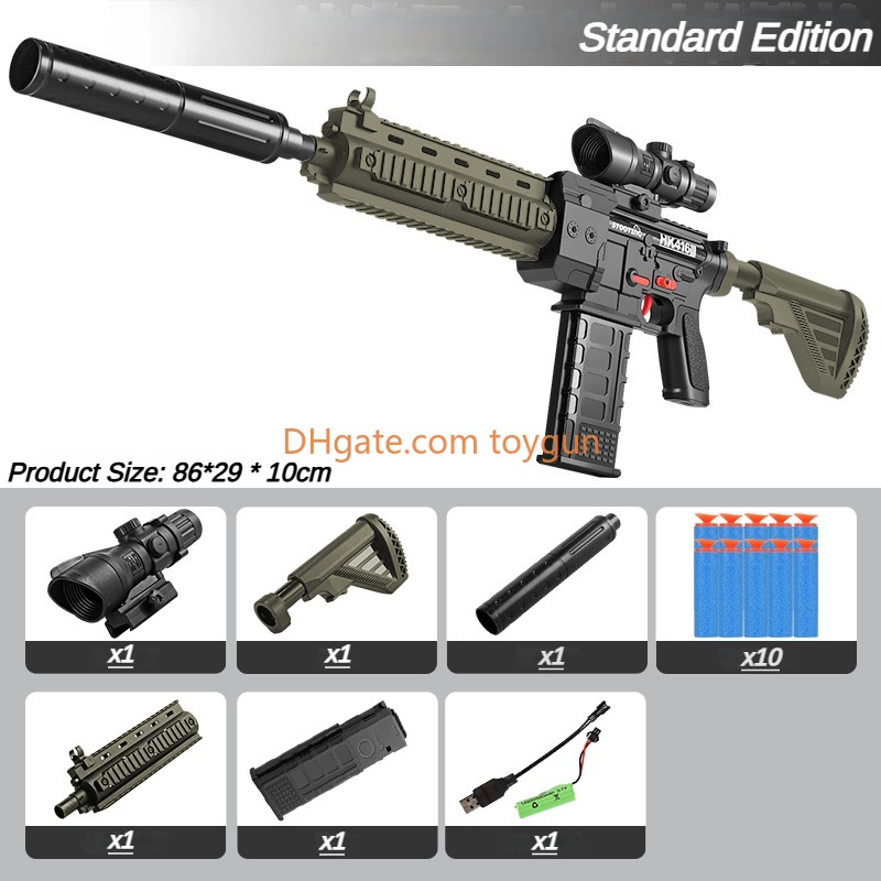 Electric M416 Soft Bullets Toy Gun Detachable Submachine Gun Foam Darts Model Outdoor Cs Pubg Game Prop Look Real Collection Birthday Gifts For Boys F