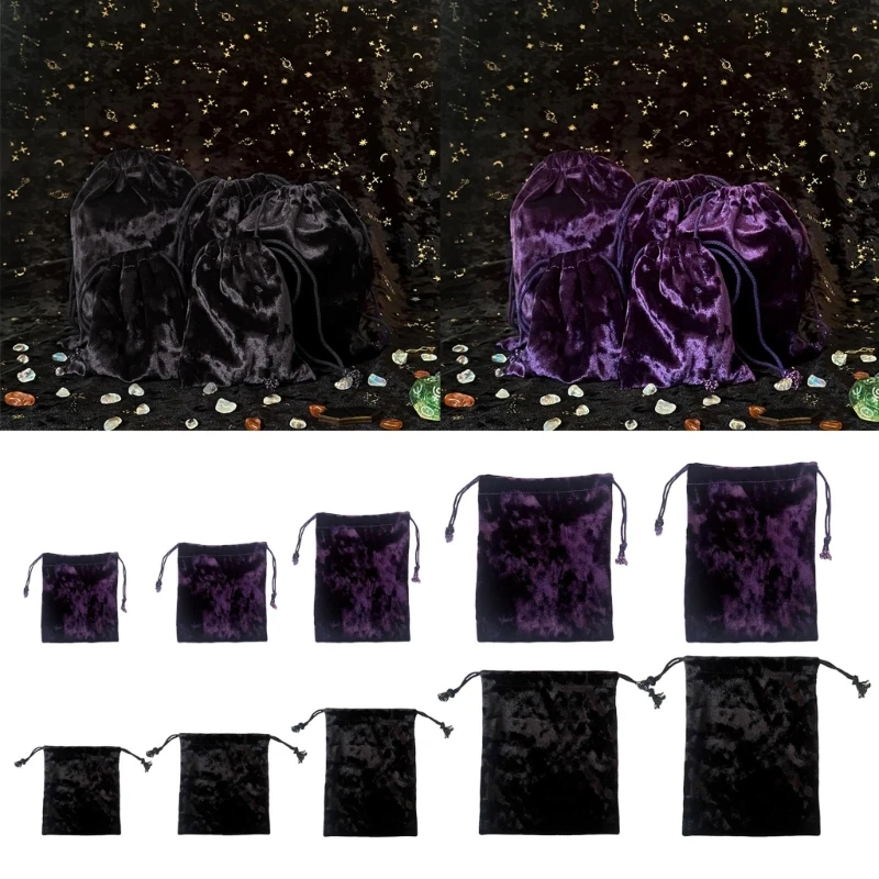 Velvets Tarot Drawstring Bag Jewelry Rune Pouches Organizers Dices Party Storage Bag for Tarot & Cards Easily Use