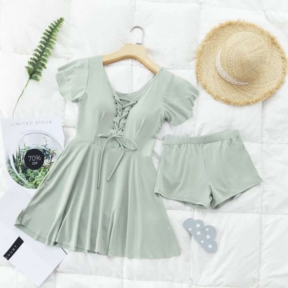 Ddmytiger One Piece Women New Dress Soaking In Hot Springs Conservative For Belly Slimming Effect Korean Swimsuit Coverage H