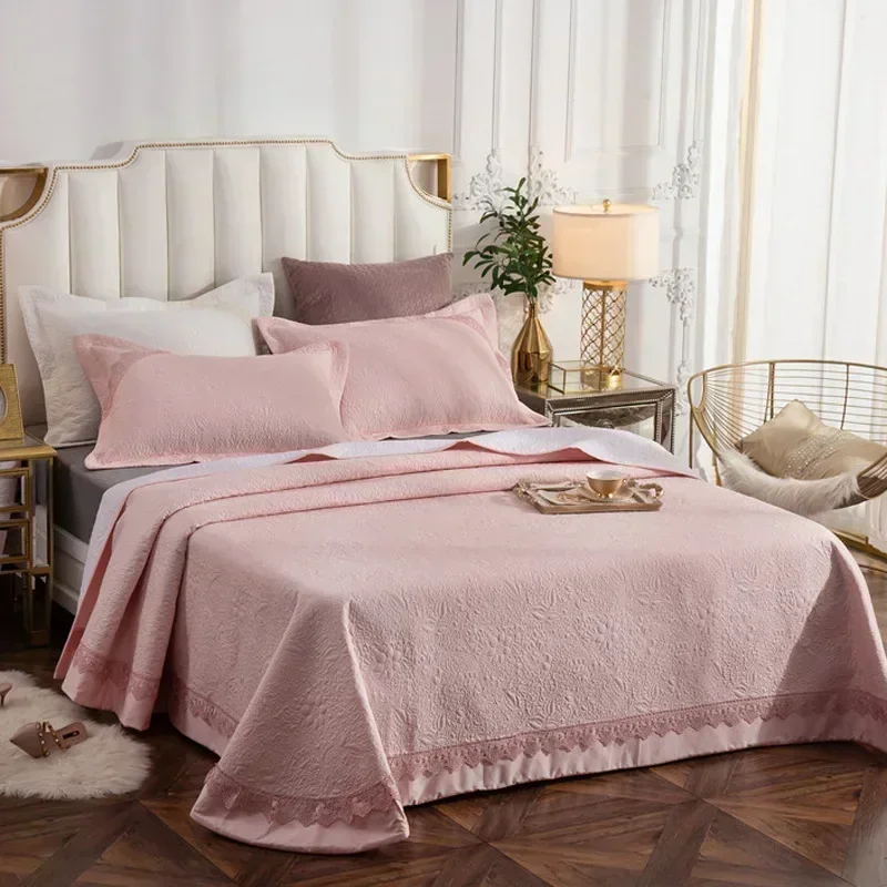 Cotton Bed Cover Sewing Bed European -style Bed Skirt Solid Color Sheet Cobertor Casal Couvre Tete De A7ZE01