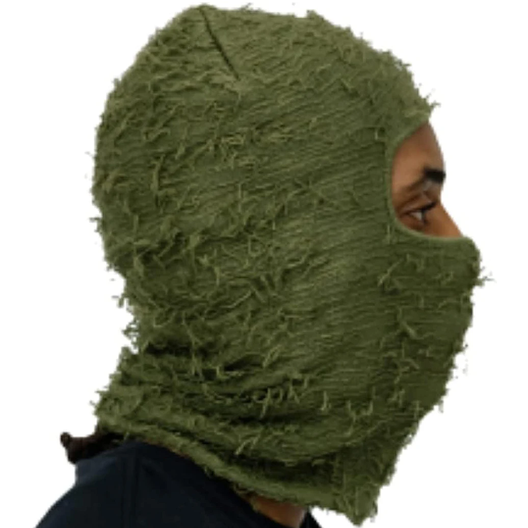 Balaclava Distressed Ski Mask Knitted Beanies Hats Skullies Elastic Cap Winter Warm Full Face Shiesty Mask Ski Hats