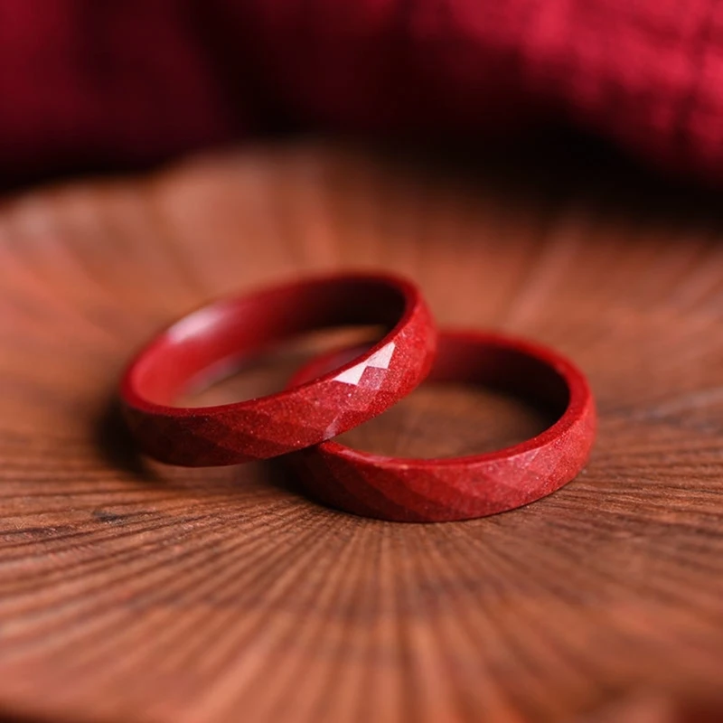 Women Men Feng Shui Lucky Rings Novel Red Cinnabars Feng Shui Rings Attract Wealth Money Rings Protections Amulet Rings