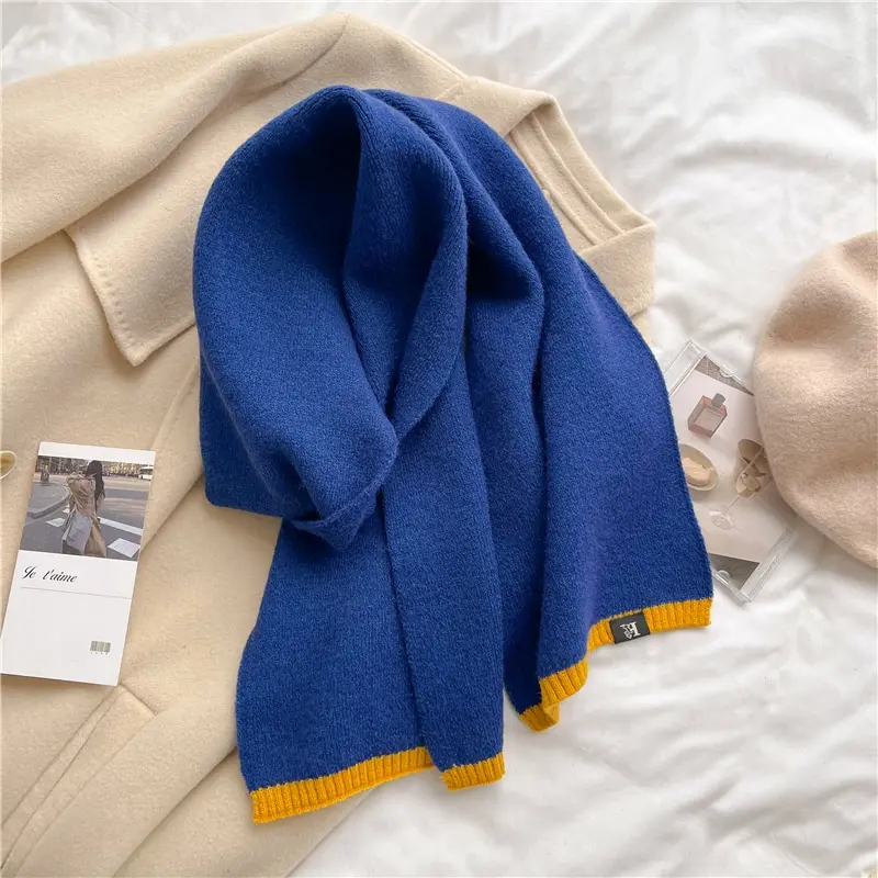 Solid new Cashmere Warm Women Scarf Casual Knitted Skinny Korean Style Woolen Yarn Soft Bandana 2025 Long Neckerchief Echarpe