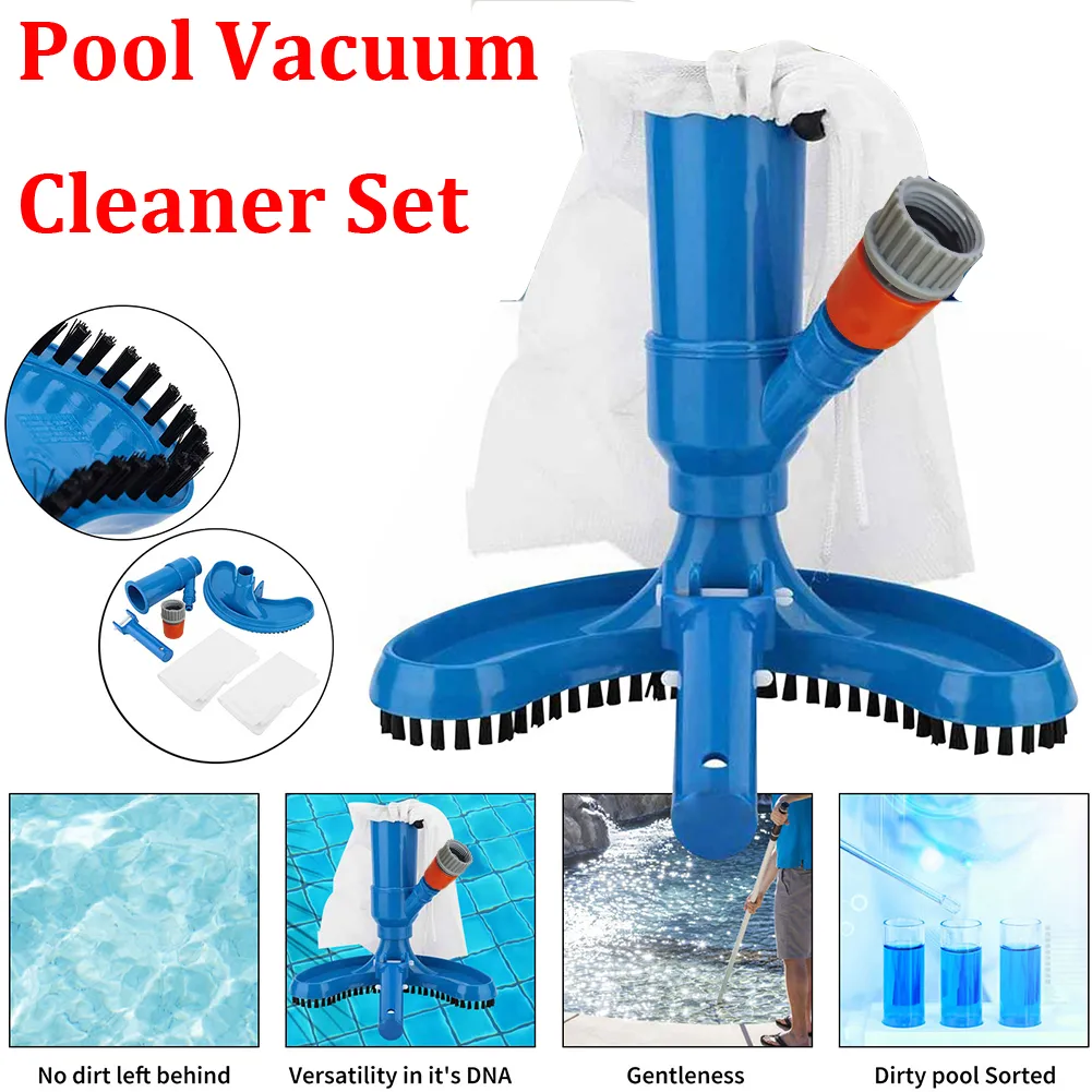 Pool Vacuum Cleaning Kit Clean Bottoms Net For Pool Filter Swimming Pool Vacuum Cleaner Set Cleaning Skimmer Pools Products Tool
