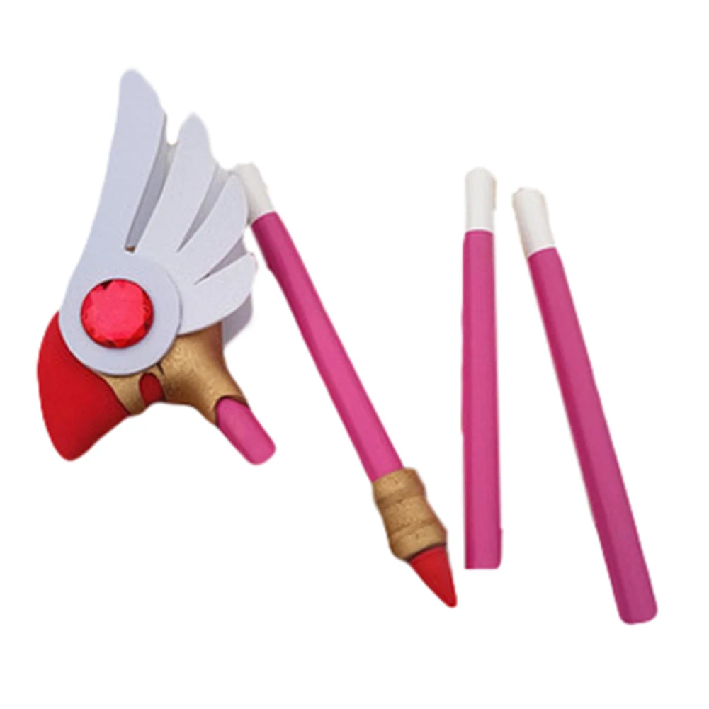 Brdwn Cardcaptor Sakura Kinomoto Birds Head Stars Cosplay Handmade Magic Wand Staff