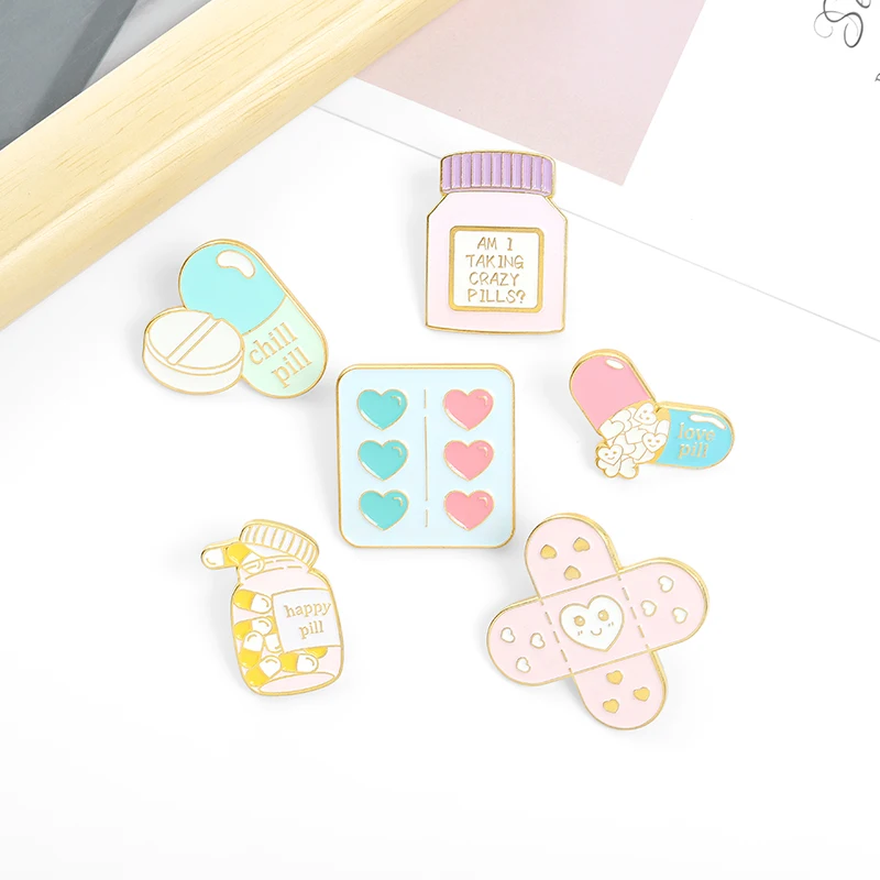 XEDZ Syringe Band-aid Enamel Brooch Medical Appliance Medicine Metal Badge Doctor Nurse Stylish Jewelry Gifts For Friends