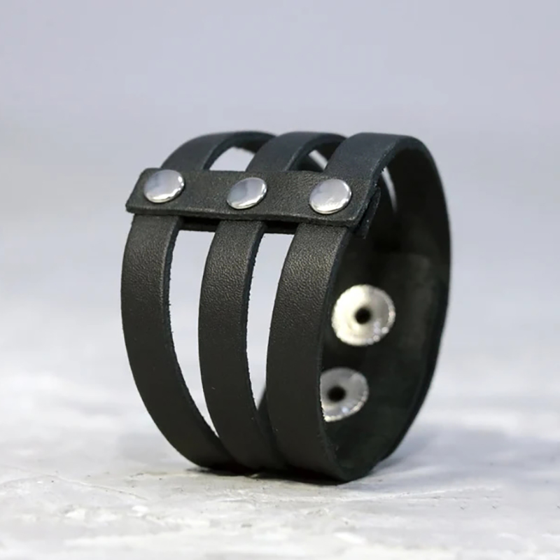 Punk Style Vegan Leather Bracelets Minimalist For Men Harajuku Vintage New 2023 Men Black PU Leather Rock Armbands Jewelry