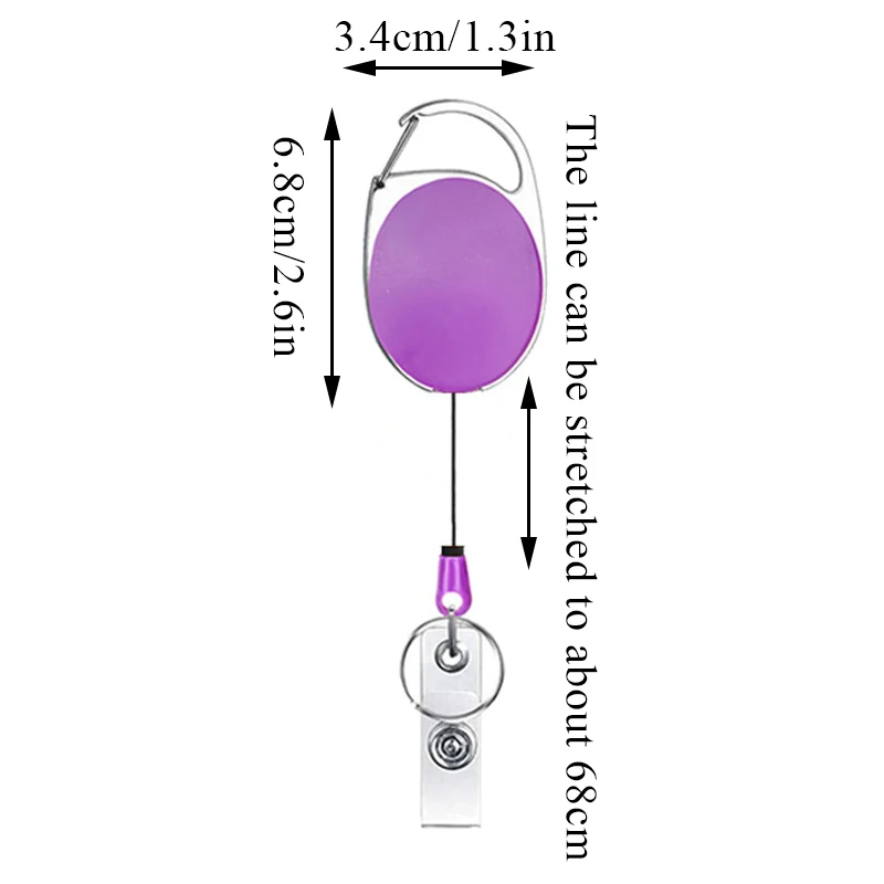 1pc Retractable Badge Holder Clips for Nurse ID Badge Reel with Belt Clip Doctor ID Card Chain Clips School Student Office Solid
