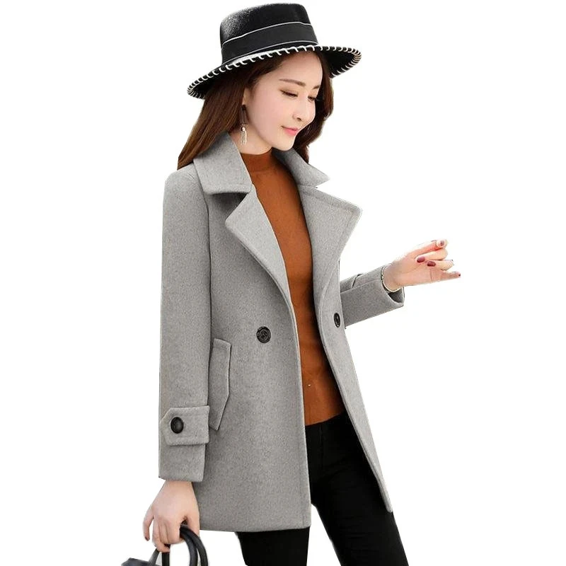 Women's Woolen Coat Korean 2023 New Autumn Elegant Short Slim Wool Outerwear 2025 Female Casual Jackets Tops Female new Coats Clothes