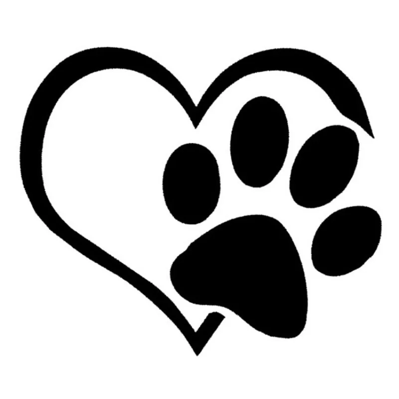 Love Heart Dog Paw Footprint Highly Reflective Sticker for Car Window Bumper Night Driving Warning Sign Reflector Animal Decal