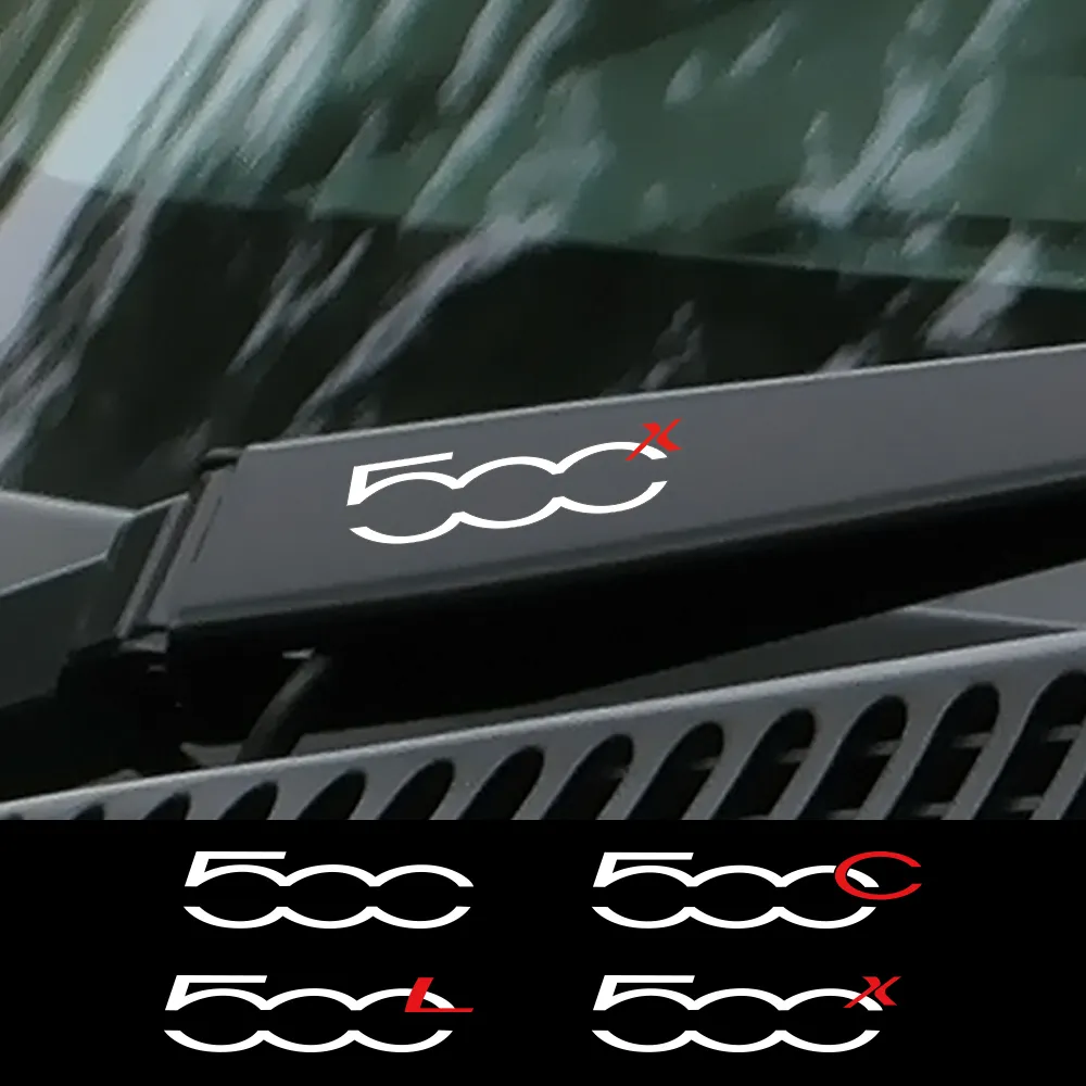 4Pcs Car Window Wiper Stickers For Fiat 500 500C 2012 500X 500L Abarth 695 Auto Decor Decal Vinyl Cover Auto Tuning Accessories
