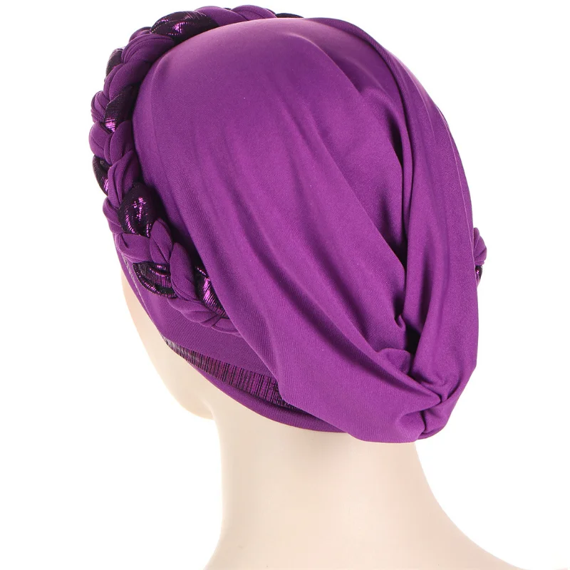 KepaHoo Muslim Women Braid Turban Cap Islamic 2025 Head Wraps Pre-Tied Hijab Bonnet new Femme Musulman Stretchy Hair Cover Indian Hat