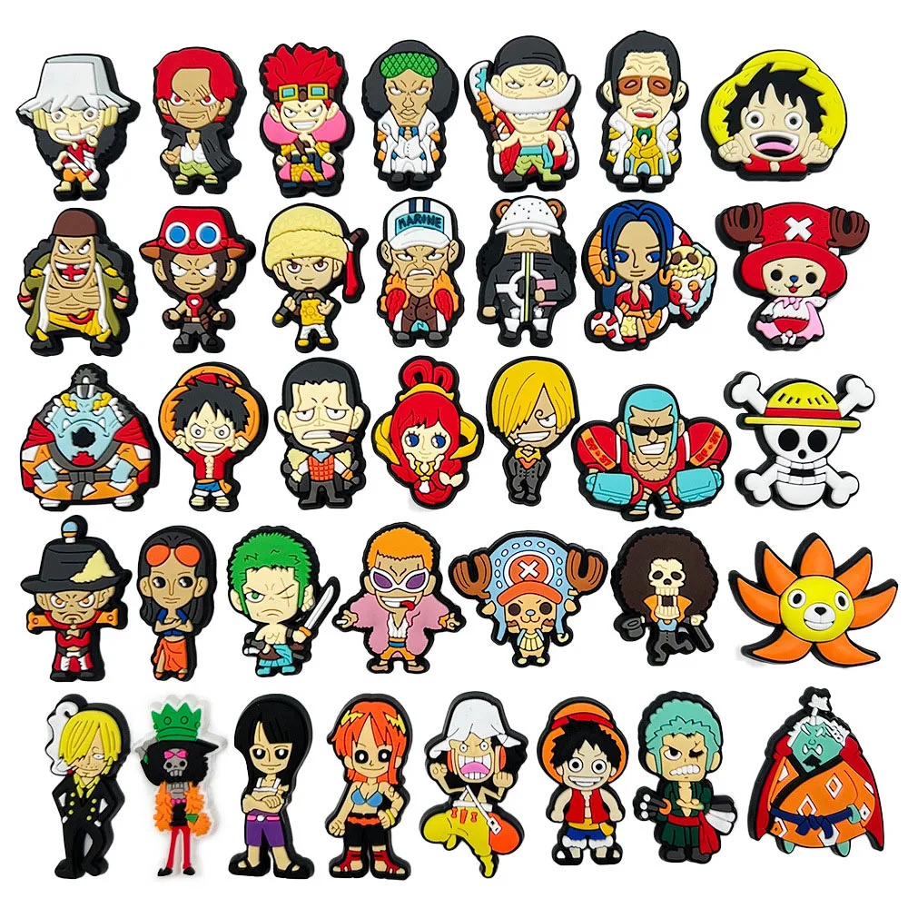 1pcs New One Piece Luffy series Croc Charms Designer for Shoe Charms Croc Accessories for Classic Clog Kids Gift Hot Sale