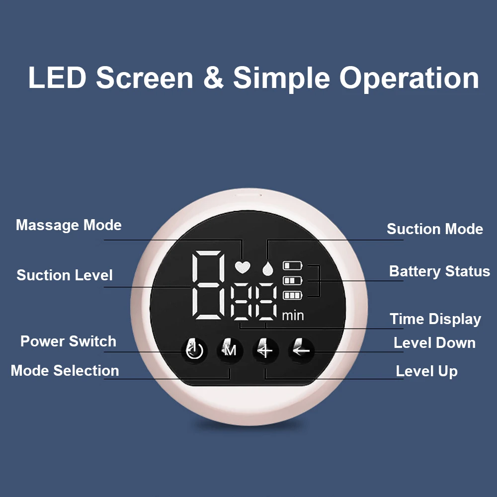 Electric Breast Pump Breast Pump with LED new Screen Milk Puller 2025 for Breastfeeding Low Noise with 180ml Milk Bottle BPA-free