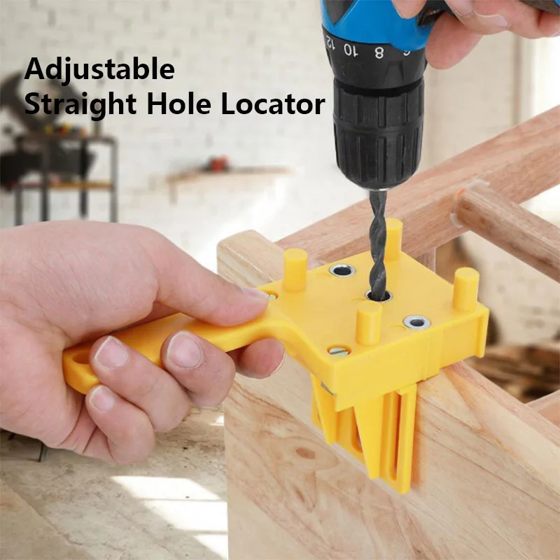 6/8/10mm Woodworking Drill Locator Tool Adjustable Hole Drill Guide Dowel Jig Handheld Straight Hole