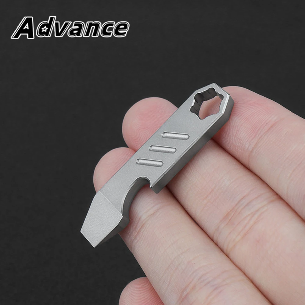 Titanium Mini Bottle Opener Multi-Tool Titanium Alloy Outdoor EDC Key Chain Accessories