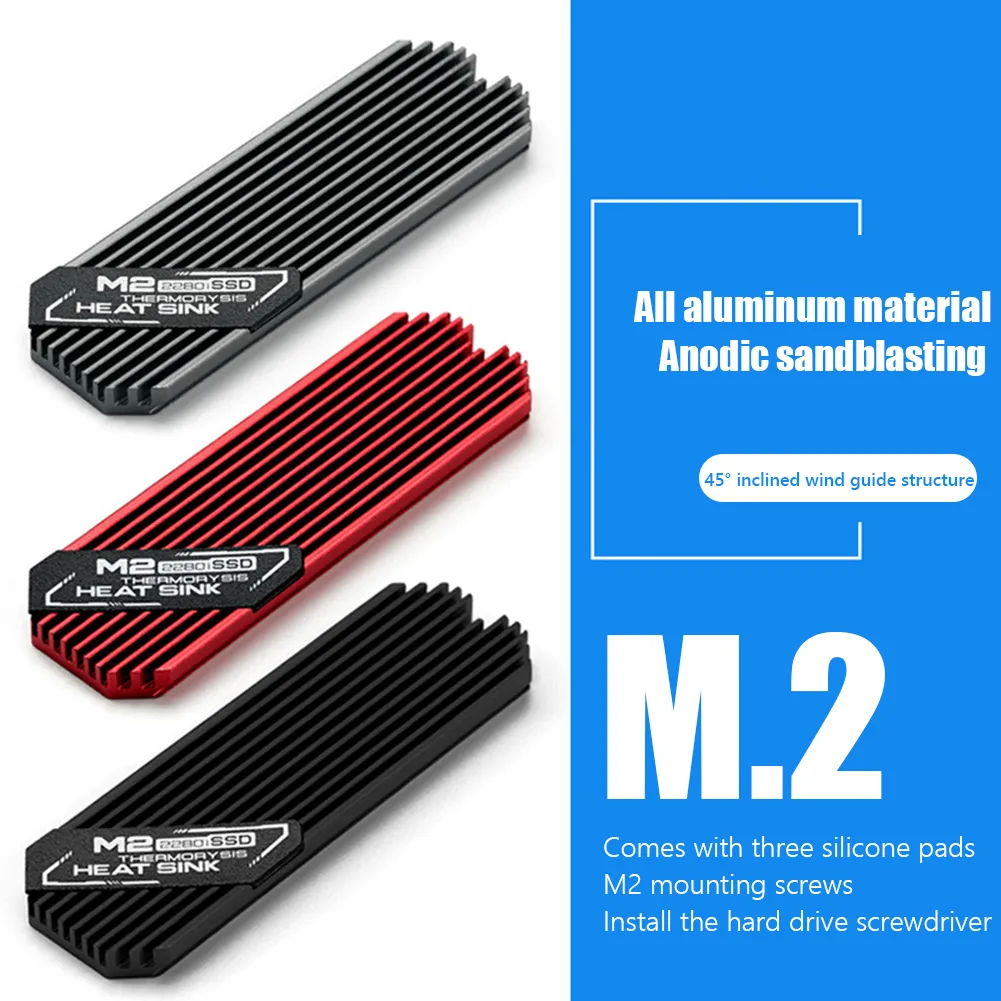 M.2 SSD new NVMe Heat Sink M2 2280 Solid State Hard Disk Aluminum Heatsink Gasket Cooler Cooling Thermal 2025 Pad PC Accessories