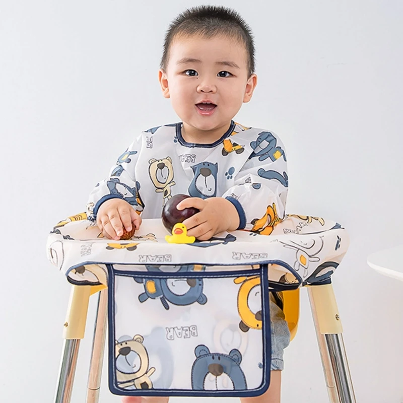 Baby Weaning Bibs Anti-dirty Highchair 2025 Waterproof Sleeved Bib new Set Stain Odor