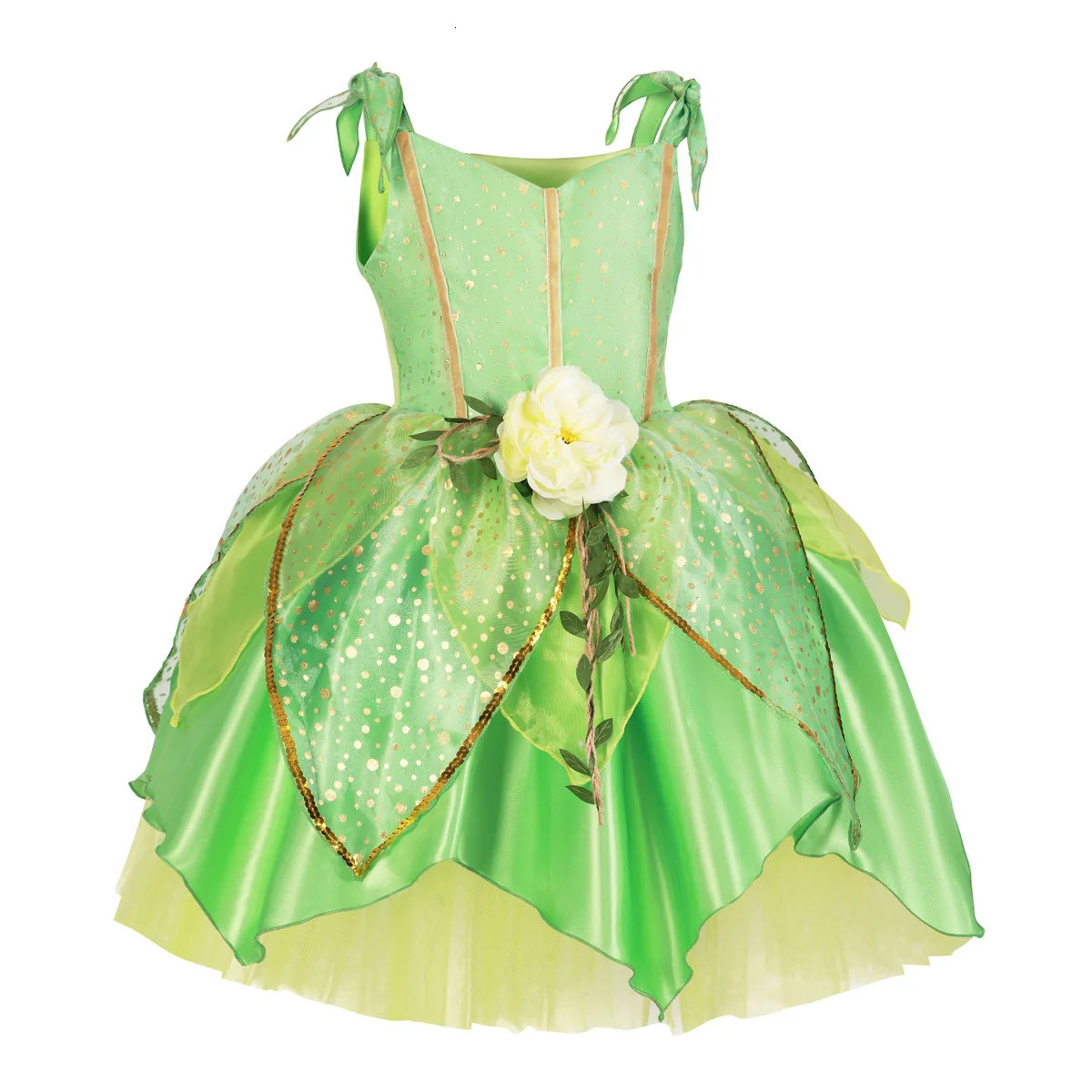 Little Dingdang Dress Baby Girl Picture Princess Clothing Birthday Christmas Gift Role Playing Role Playing Party Dressing Green Frog 240520bj