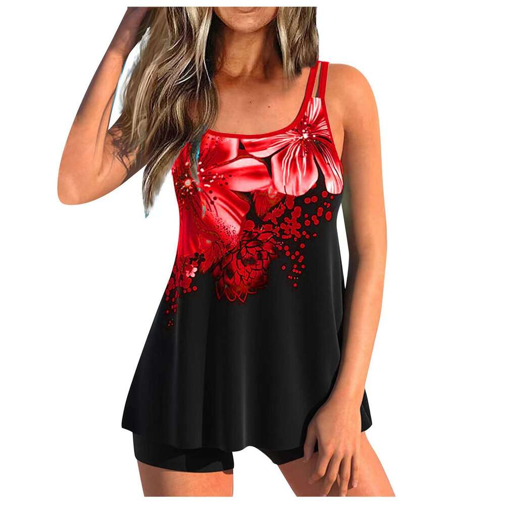 Ddmytiger Split Tankini Swimsuit Conservative Flat Angle Large Size H