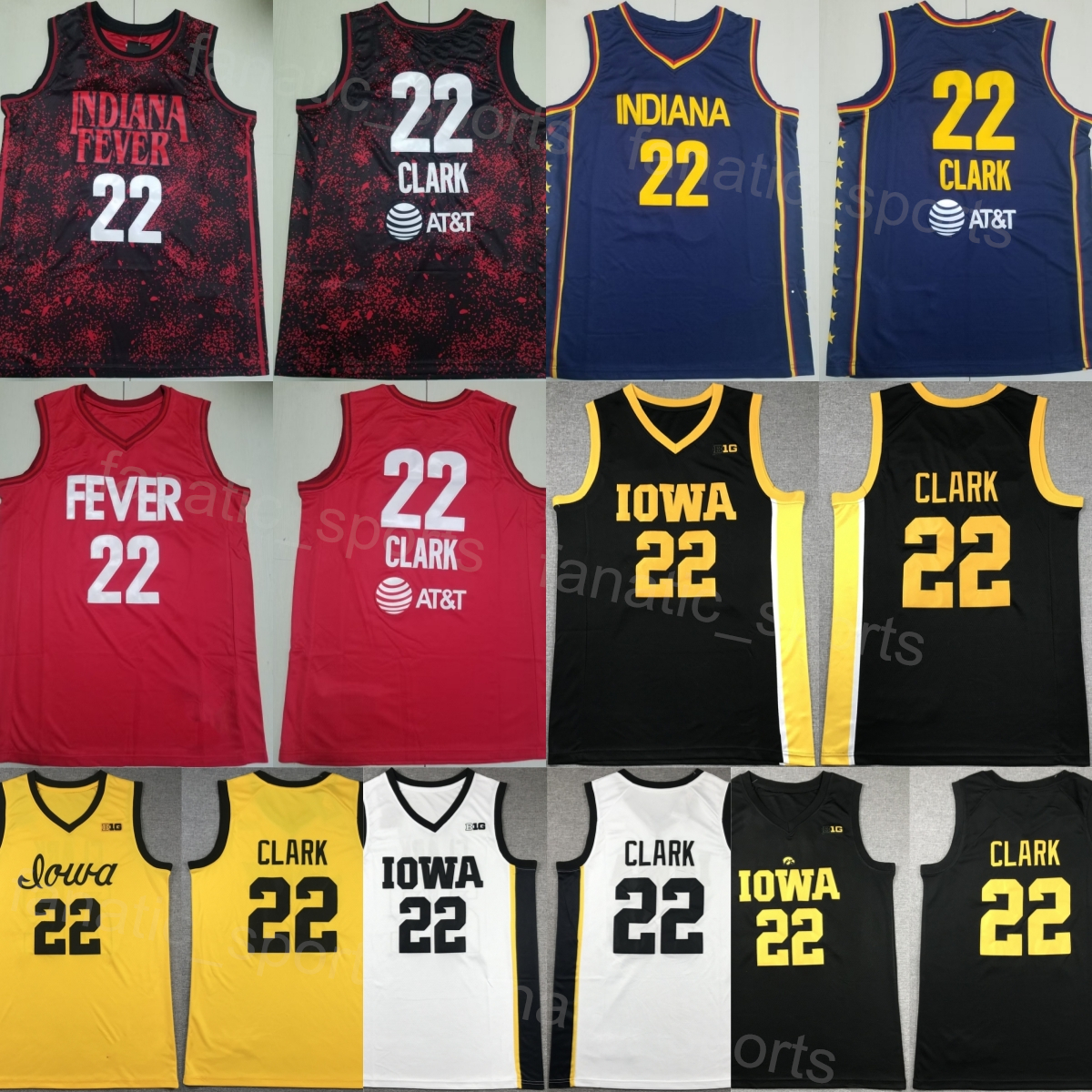 Indiana Fever College Basketball Jersey 22 Caitlin Clark Shirt Men Iowa Hawkeyes tout cousu respirant pour les fans de sport bleu marine blanc no