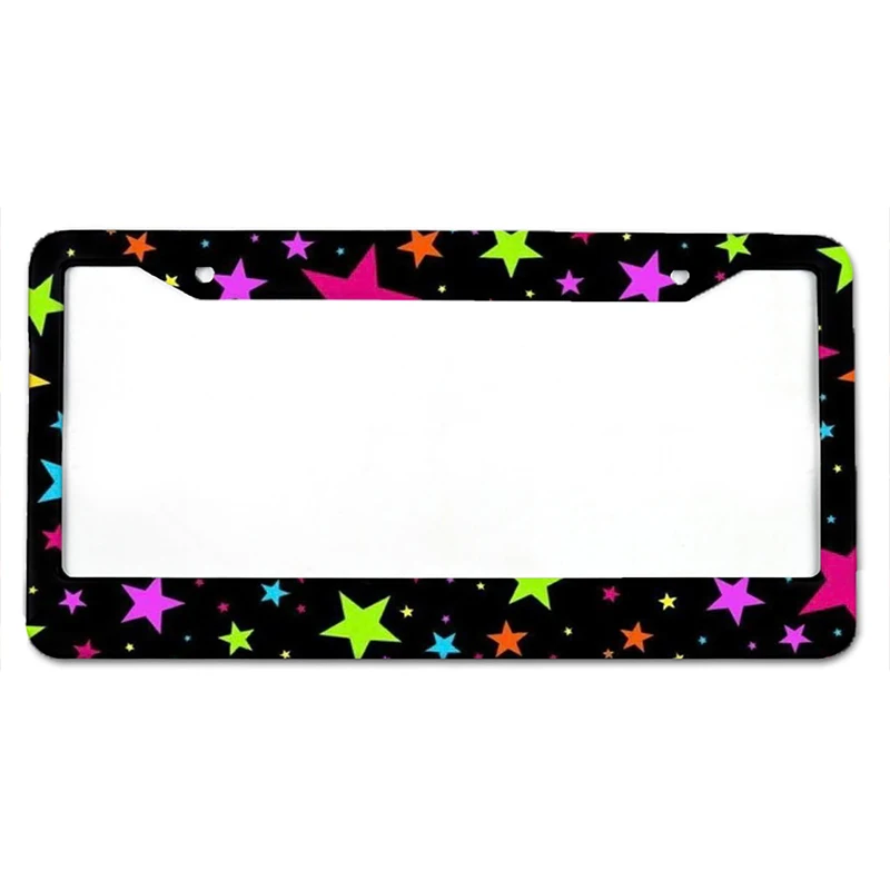 Starry Sky Pattern American Standard Aluminum Alloy Car License Plate Cover Car Accessories Waterproof License Plate Cover