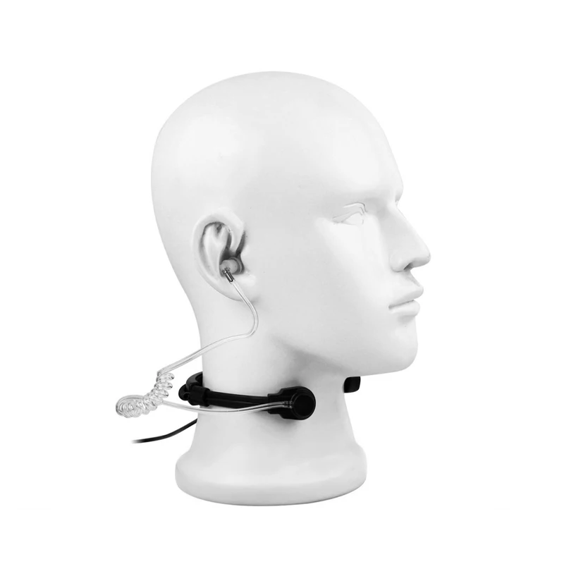 Walkie Talkie Microphone Tactical Throat Mic Earpiece Headset NATO Plug for Kenwood Baofeng UV-5R