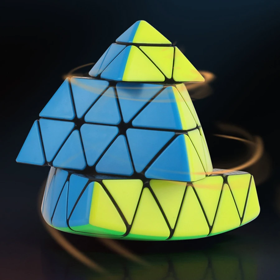 YuXin HuangLong Pyramid 5x5 Triangle Cube 4 Corners Magic Puzzle Logic Magico Cubo Professional Educational Toy Game Stickerless