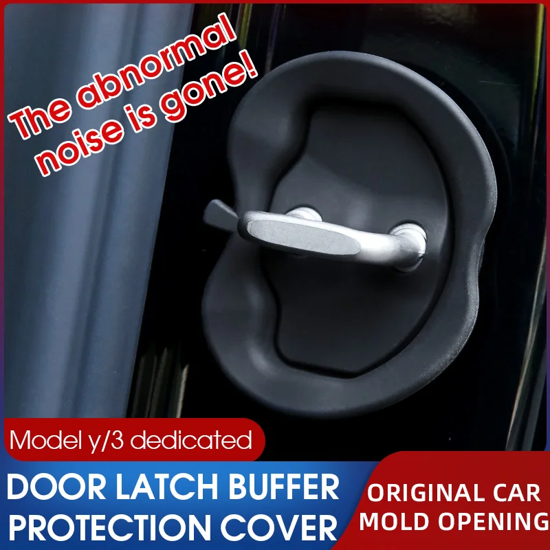 4pcs Upgraded Durable Silicone Car Door Lock Latches Cover for Tesla Model 3 Model Y Flexible Car Door Lock Protector