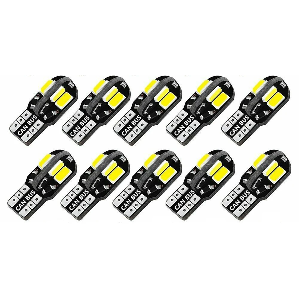 10/20PCS W5W T10 LED Bulbs Canbus 5730 8SMD 12V 6000K 194 168 LED 2025 Car Interior new Lamp Dome Lights Parking Light Auto Signal Lamp