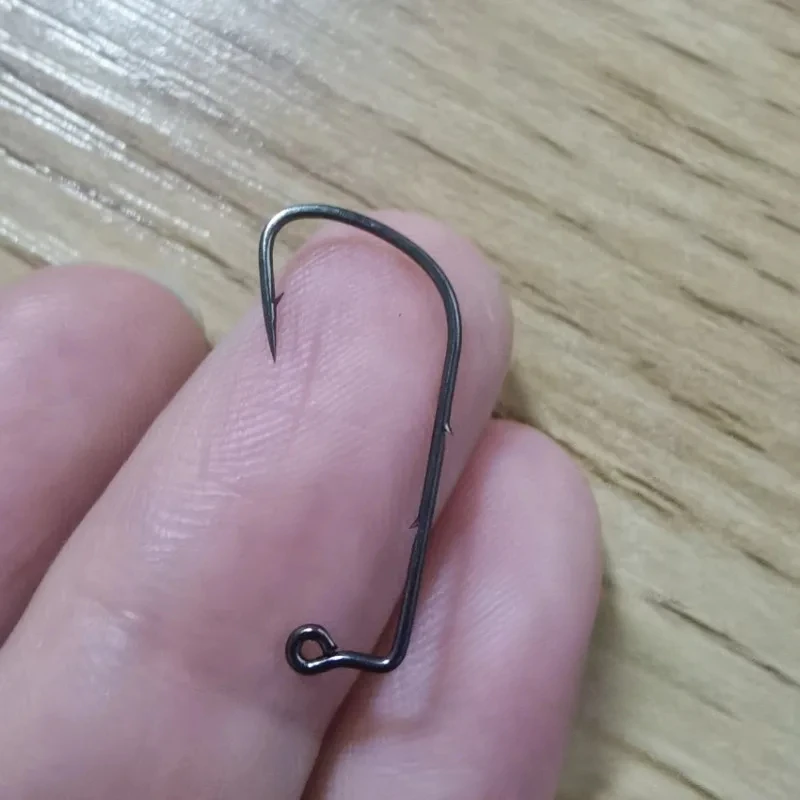 50pcs 90 Degree Jig Fly Tying Strong Wire Saltwater Freshwater Fish Hook Aberdeen Jig Fishing 1# 2# 4# Size