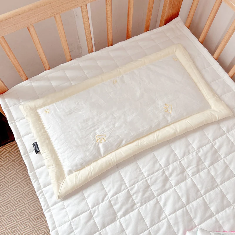 MILANCEL New Baby Low Pillow Infant Cute Embroidered Animals Pillow