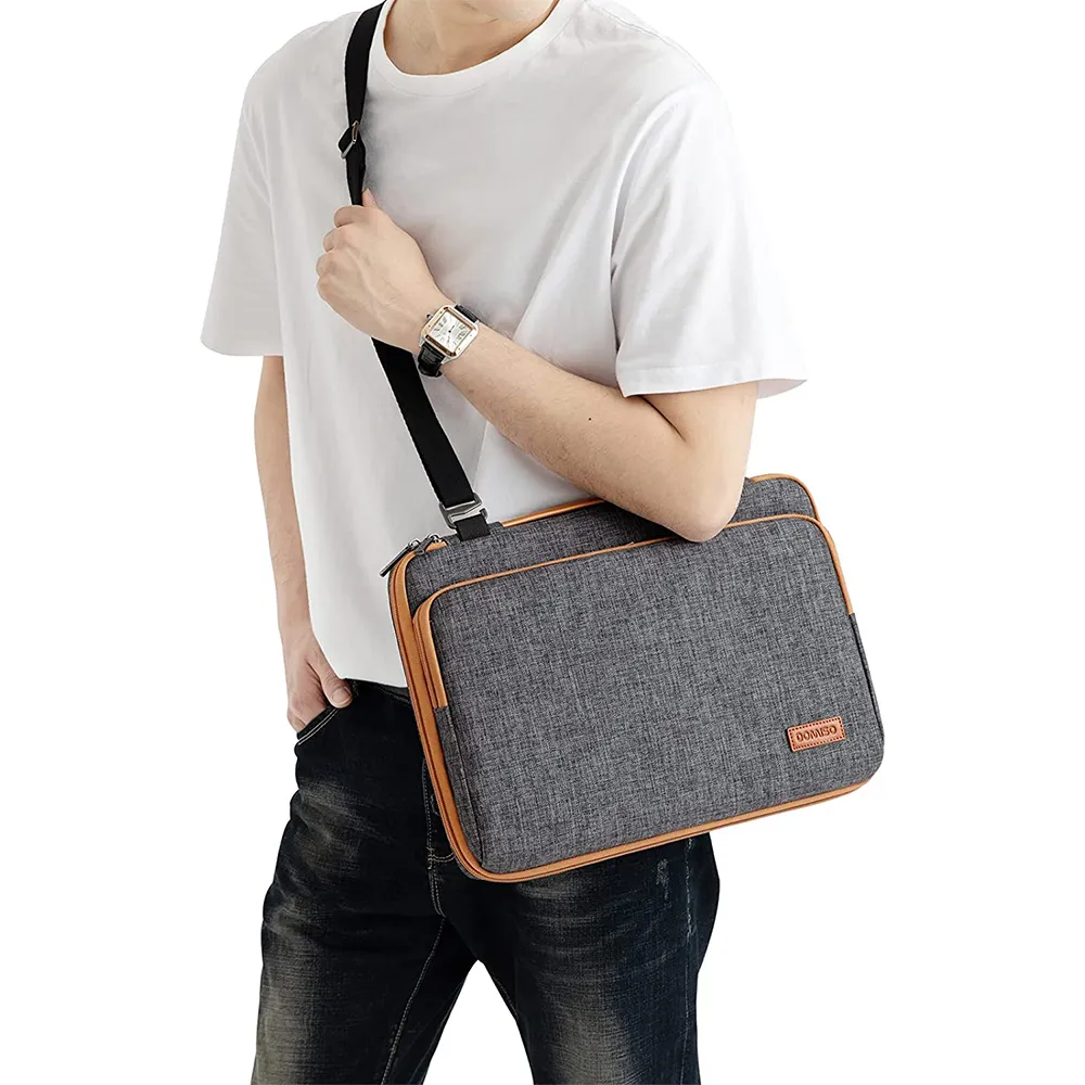 DOMISO 14 15.6 17.3 Inch Laptop Bag Cover Waterproof Shockproof Notebook Sleeve Case Shoulder Bag Protective Cover