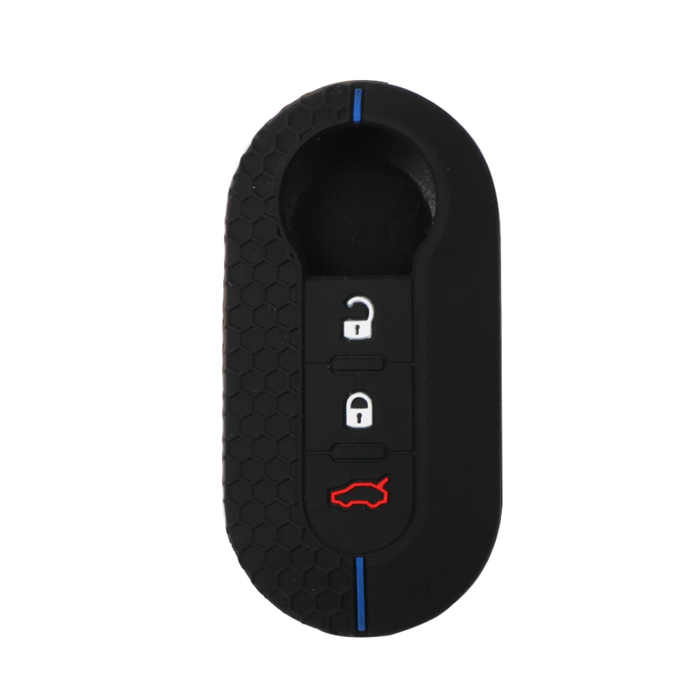 Silicone Remote Key Case for Fiat Dot Palio Attractive Panda Lancia Musa Grande Punto 500 500L Ducato Keychain Car Key Cover