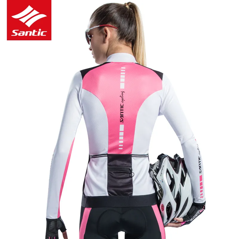 Santic Cycling Jersey Women Long Sleeve Breathable Sport Bicycle Clothing Team Bike Wear Cycling Jackets Sportswear Asian Size