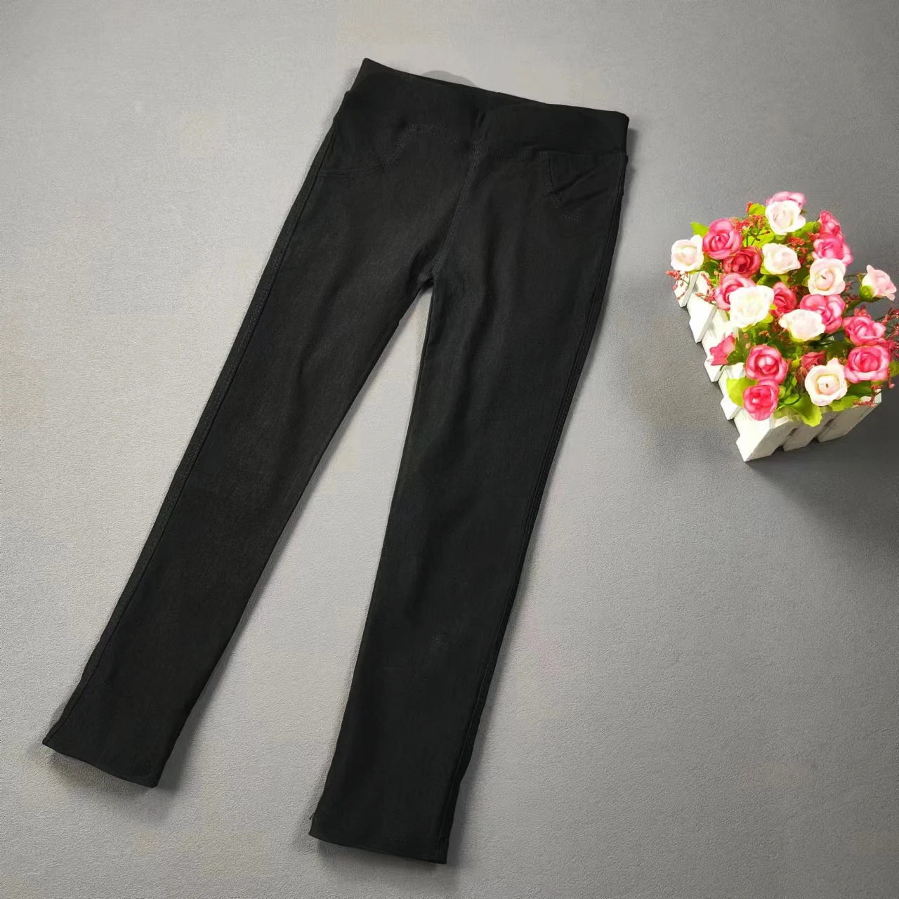 Children's Pants Spring and Autumn Candy Elastic Pencil Pants Girls' Solid Color Tights 2-11Y Baby Summer Feet Pants