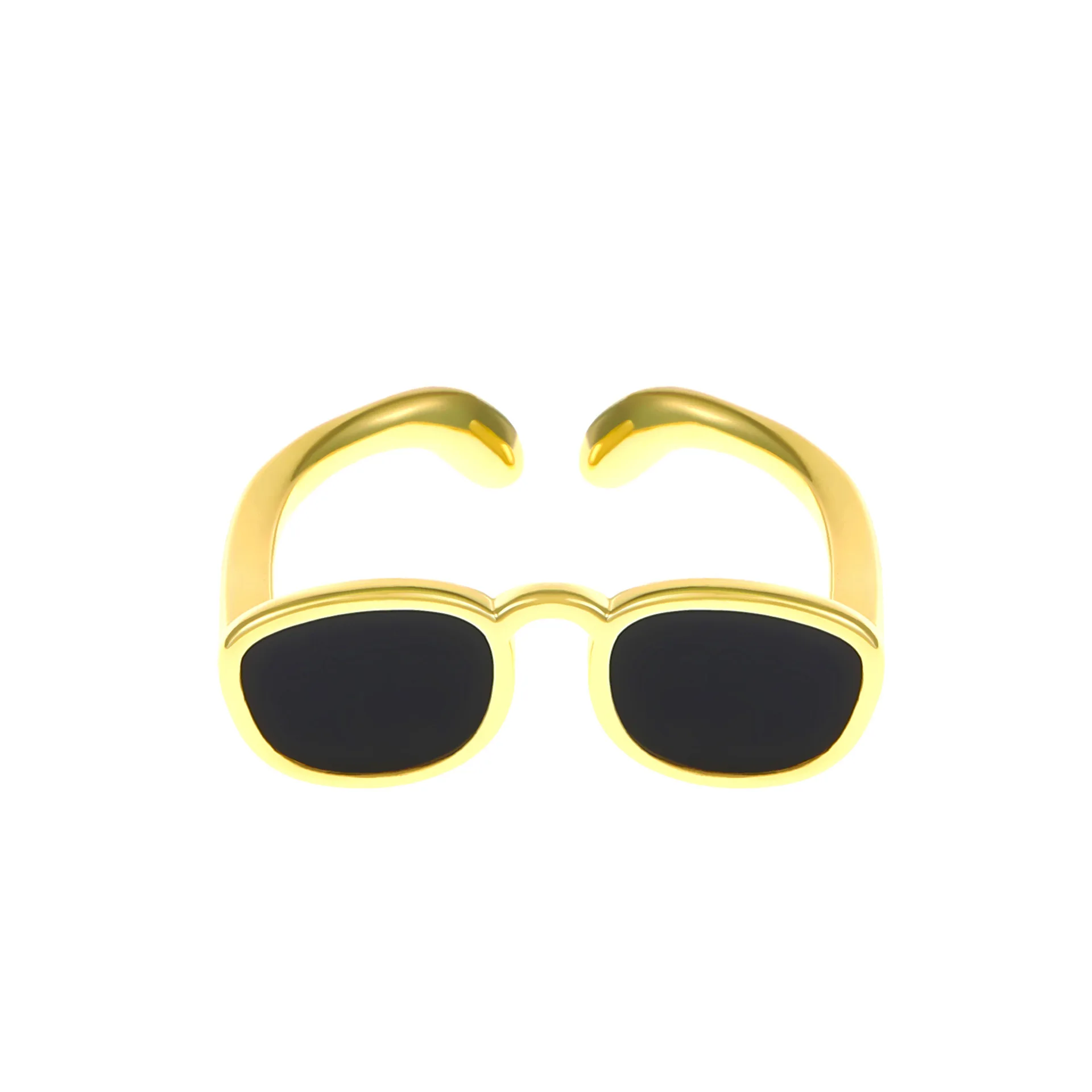 Small Crystal Glasses-shape Finger Ring Couple Jewelry Index Finger Sunglasse-shape Rings new For Women Jewellery Anel 2025 Bague Anillos