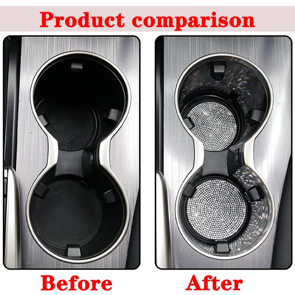 Dia Car Coaster Water Cup Slot Non-Slip Mat Silica Gel Pad Cup Holder Mat Gadget Bling new 2025 Waterproof Car Interior Accessories