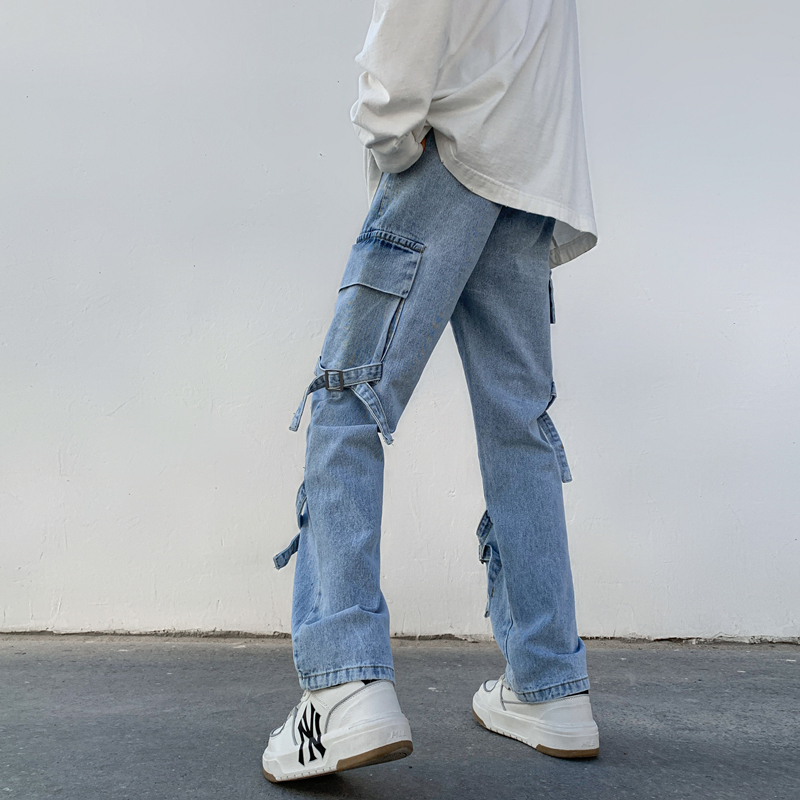 2024 New 2025 Men Jeans Wide Leg Denim Cargo jean pants Gothic new Straight Baggy hip hop Streetwear Skateboard Neutral denim Trousers