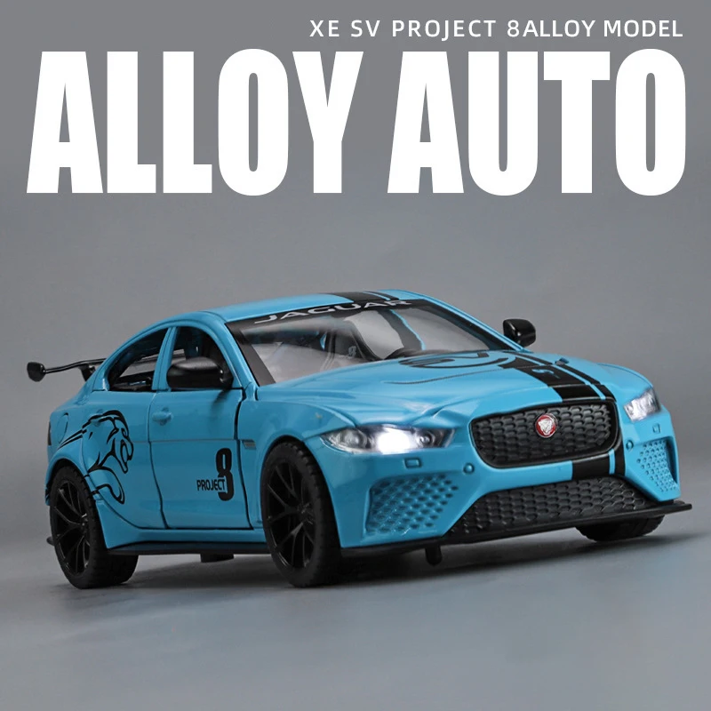 1:24 XE SV Project 8 Alloy Car Diecasts & Toy Vehicles Car Model Sound and light Pull back Car Toys For Kids Gifts