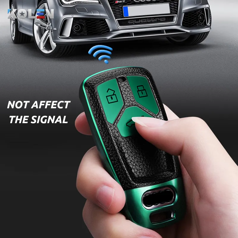 Leather+TPU Car Remote Key Cover Case Shell For Audi A4 B9 A5 A6L A6 S4 S5 S7 8W Q7 4M Q5 TT TTS RS Coupe Styling Accessories